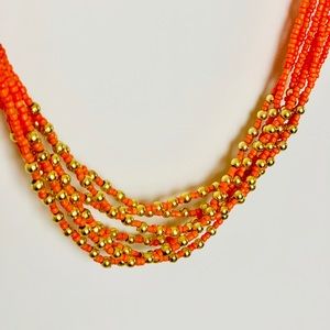 Orange beaded necklace